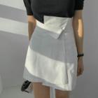 Asymmetric Wrapped A-line Miniskirt
