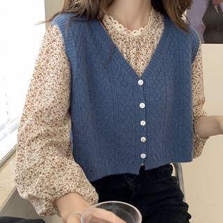 Sweater Vest / Floral Blouse