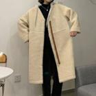 Hooded Panel Fleece Coat