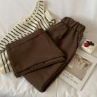 High Waist Straight Leg Pants Coffee - One Size