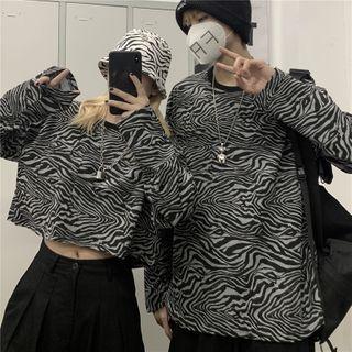 Couple Matching Zebra Print Sweatshirt