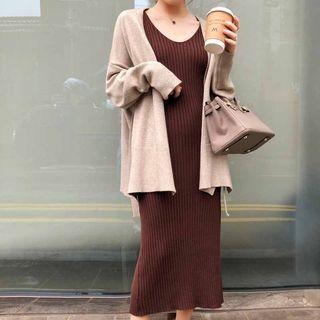 Ribbed Midi Knit Tank Dress