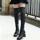 Studded Chunky Heel Over-the-knee Boots