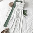 Buckled Tube Wide-leg Jumpsuit