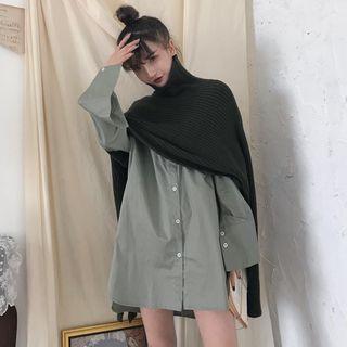 Long Shirt / Turtleneck Cape Top