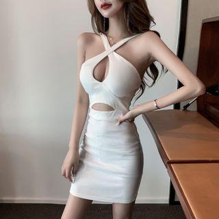 Crisscross Cut-out Mini Sheath Tank Dress