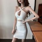 Crisscross Cut-out Mini Sheath Tank Dress