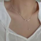 Bead Pendant Necklace 1pc - Silver - One Size