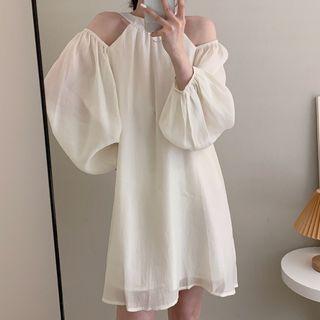 Cold Shoulder Oversized Halter Dress