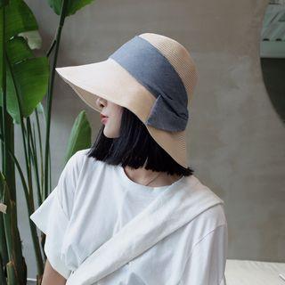 Bow Straw Hat Beige - One Size