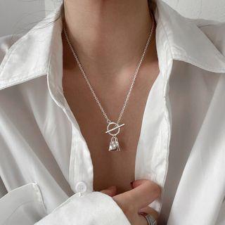 Mini Handbag Pendant Sterling Silver Necklace Silver - One Size