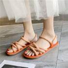 Multi Braided Strap Flat Sandals