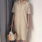 Buttoned Short-sleeve Polo Shirt Dress