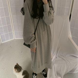 Hooded Side-slit Midi Pullover Dress