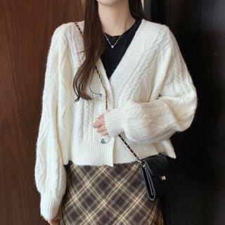 Long-sleeve T-shirt / Cable Knit Cardigan
