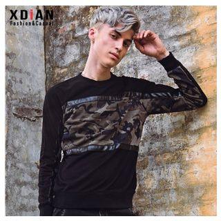 Camouflage Panel Long Sleeve T-shirt