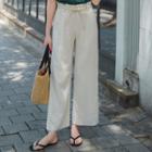 Paperbag-waist Linen Blend Pants With Cord