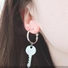 Non-matching Alloy Key Dangle Earring As Shown In Figure - One Size