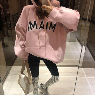 Long-sleeve Hooded Pullover / Striped Leggings