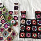 Flower Knit Tote Bag
