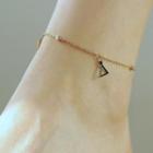 Stainless Steel Triangle Anklet 112 - Gold - One Size