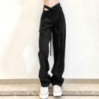 Asymmetrical High Waist Wide Leg Jeans