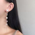 Heart Drop Earring Silver Earring - Silver - One Size