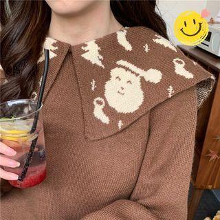 Santa Claus Pattern Collared Sweater