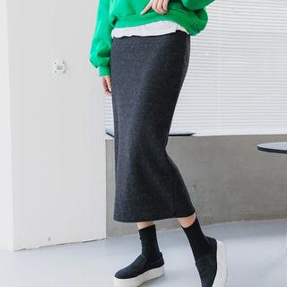 Band-waist Brushed Fleece Skirt