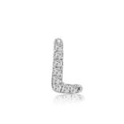 Left Right Accessory - 9k White Gold Initial L Pave Diamond Single Stud Earring (0.02cttw)