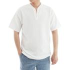 Plus Size Open-placket Henley