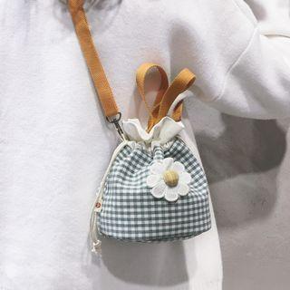 Drawstring Flower Detail Crossbody Bag