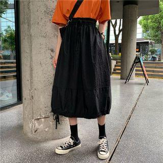 Tie-hem Bubble Midi Skirt