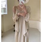 Set: Plain Strappy Dress/ Plain Shawl