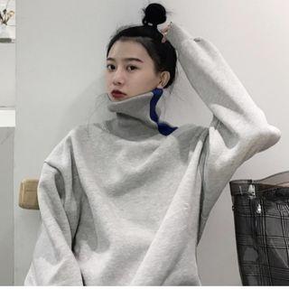 Color-block Turtleneck Sweatshirt