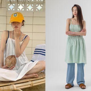 Strap-shoulder Lace-trim Dress