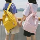 Heart-accent Canvas Backpack