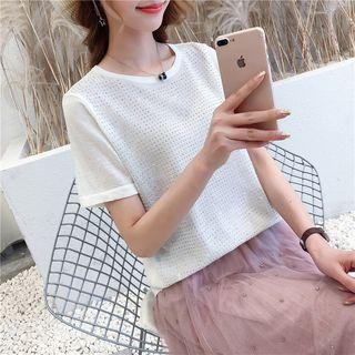 Rhinestone Short-sleeve Top