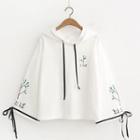 Long-sleeve Hooded Tree Embroidered T-shirt