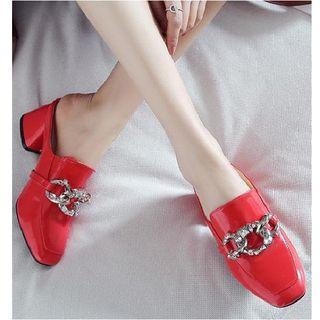 Buckled Patent Mules
