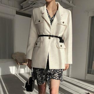 Flap-pocket Corduroy Blazer & Belt