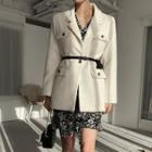 Flap-pocket Corduroy Blazer & Belt