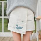 Swan Print Mini A-line Skirt