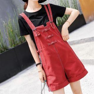 Frog Buttoned Denim Jumper Shorts