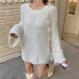 Rhinestone Furry Sweater
