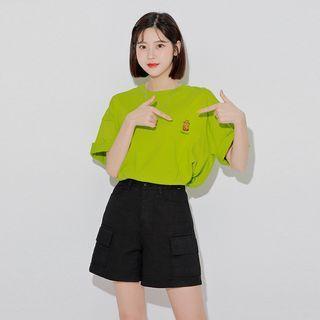 Hamster Embroidery Boxy T-shirt