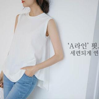 Crew-neck A-line Tank Top