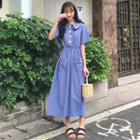 Peter-pan Collar Loose-fit Short-sleeve Dress