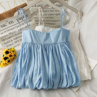 Ribbon-strap Loose-fit Crop Top