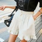 Frill-hem Wide-leg Shorts